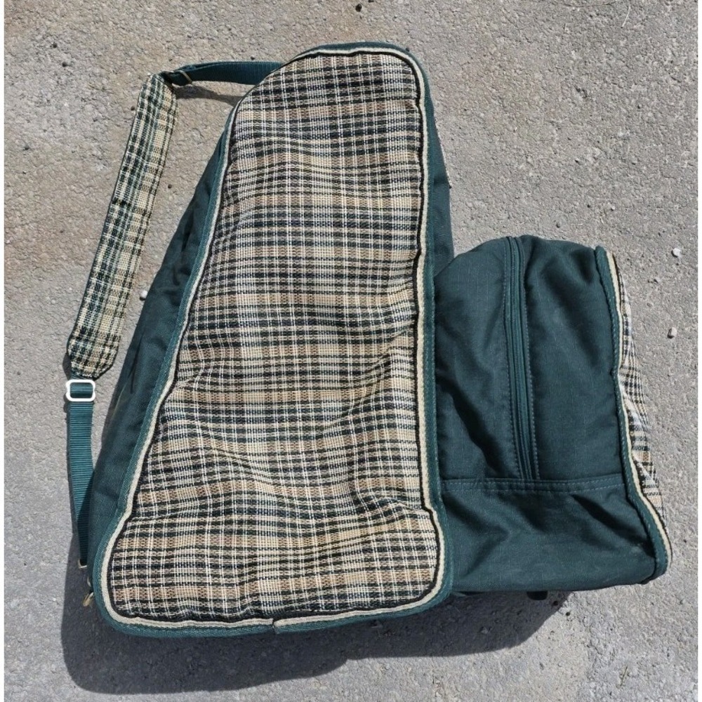 Kensington Roustabout Green Plaid Padded Boot Carry All Travel Bag